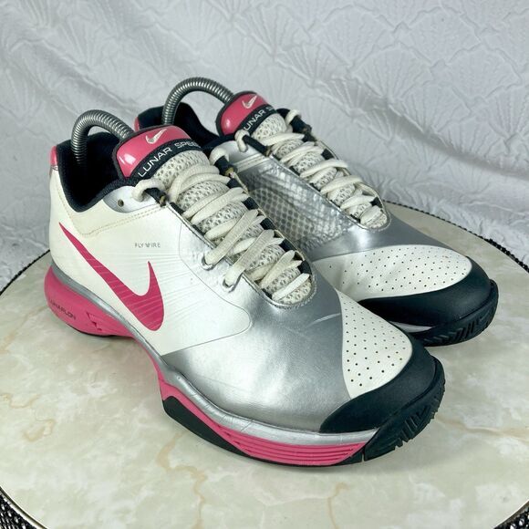 Nike Lunar Speed 3 Tennis Sneakers Sz 7.5 White Silver Athletic Workout Shoes - Picture 2 of 12